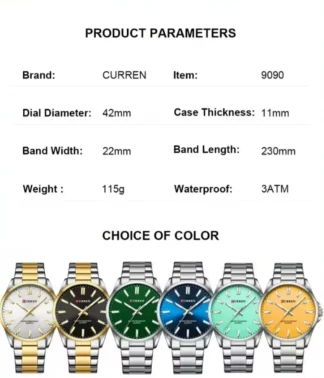 Original Curren 9090 Model Watch for Men - Image 3