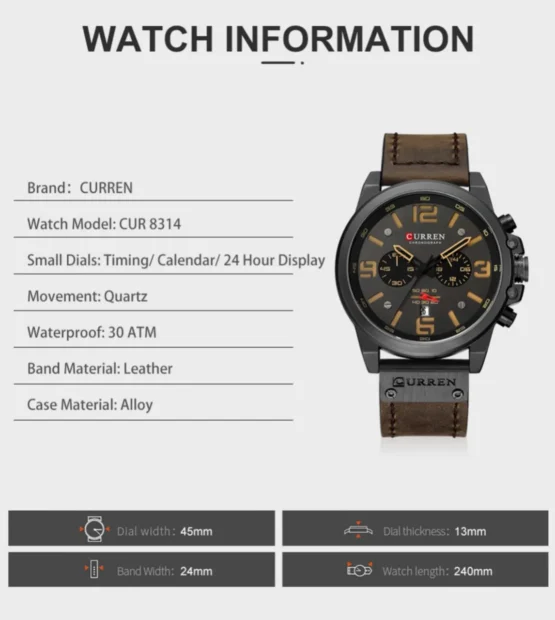 Curren 8314 Chronograph Men - Image 13