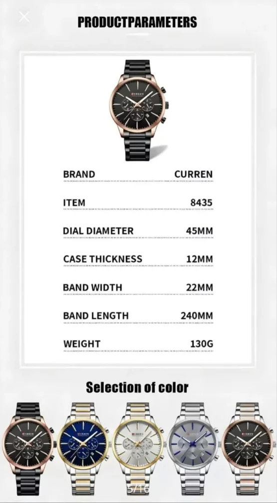 Curren 8435 Chronograph Men - Image 11