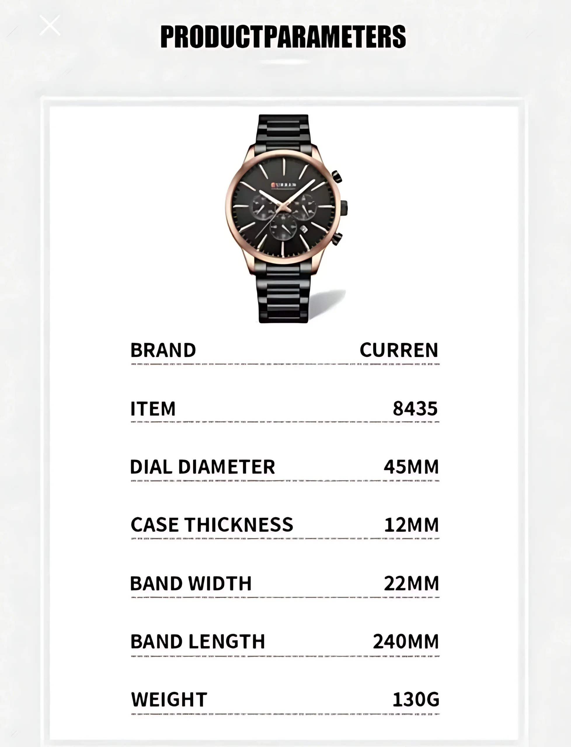 Curren 8435 Men Chronograph