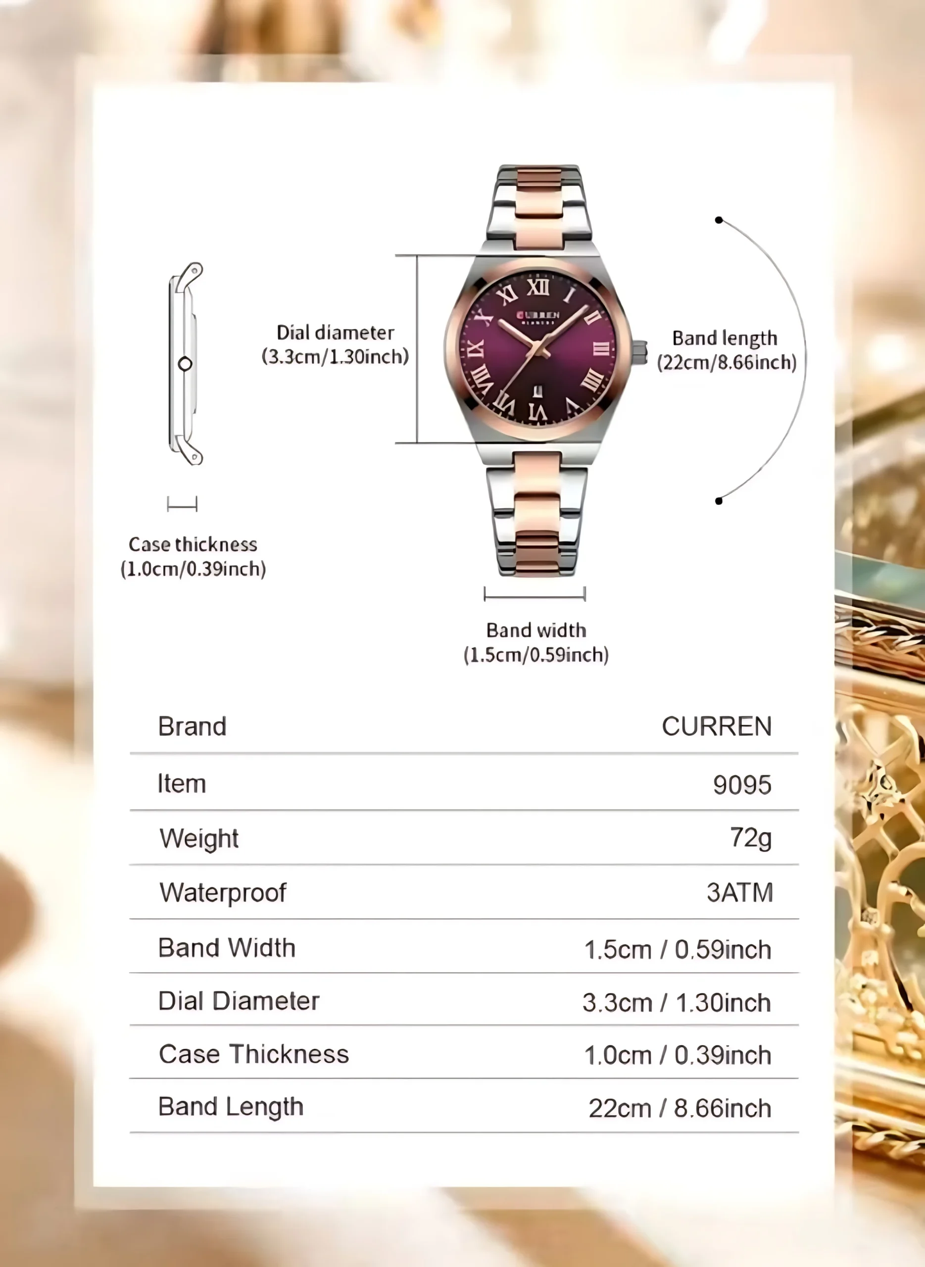 Curren 9095 Women Watch