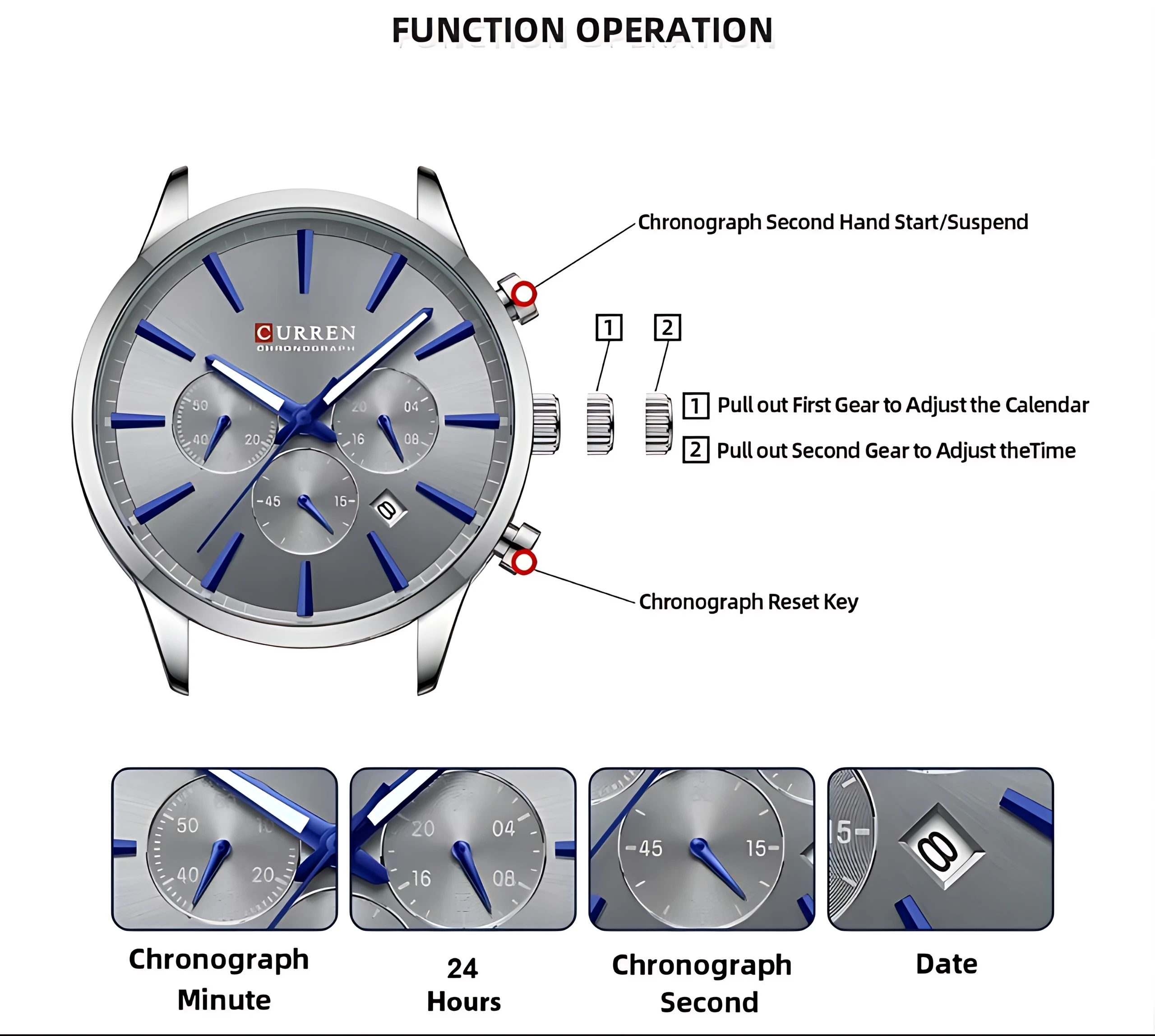 Curren 8435 Men Chronograph