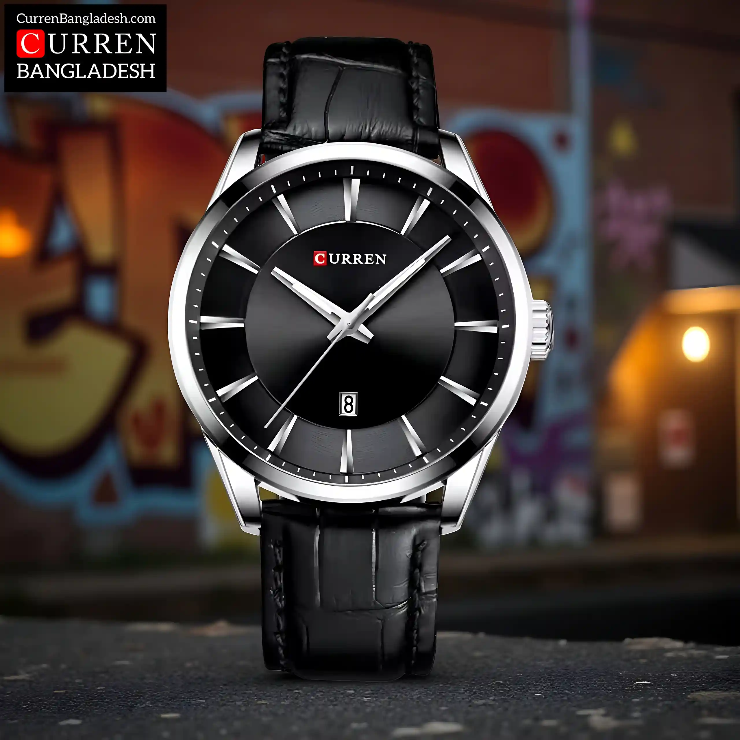 Curren 8365 Men Watch silver black