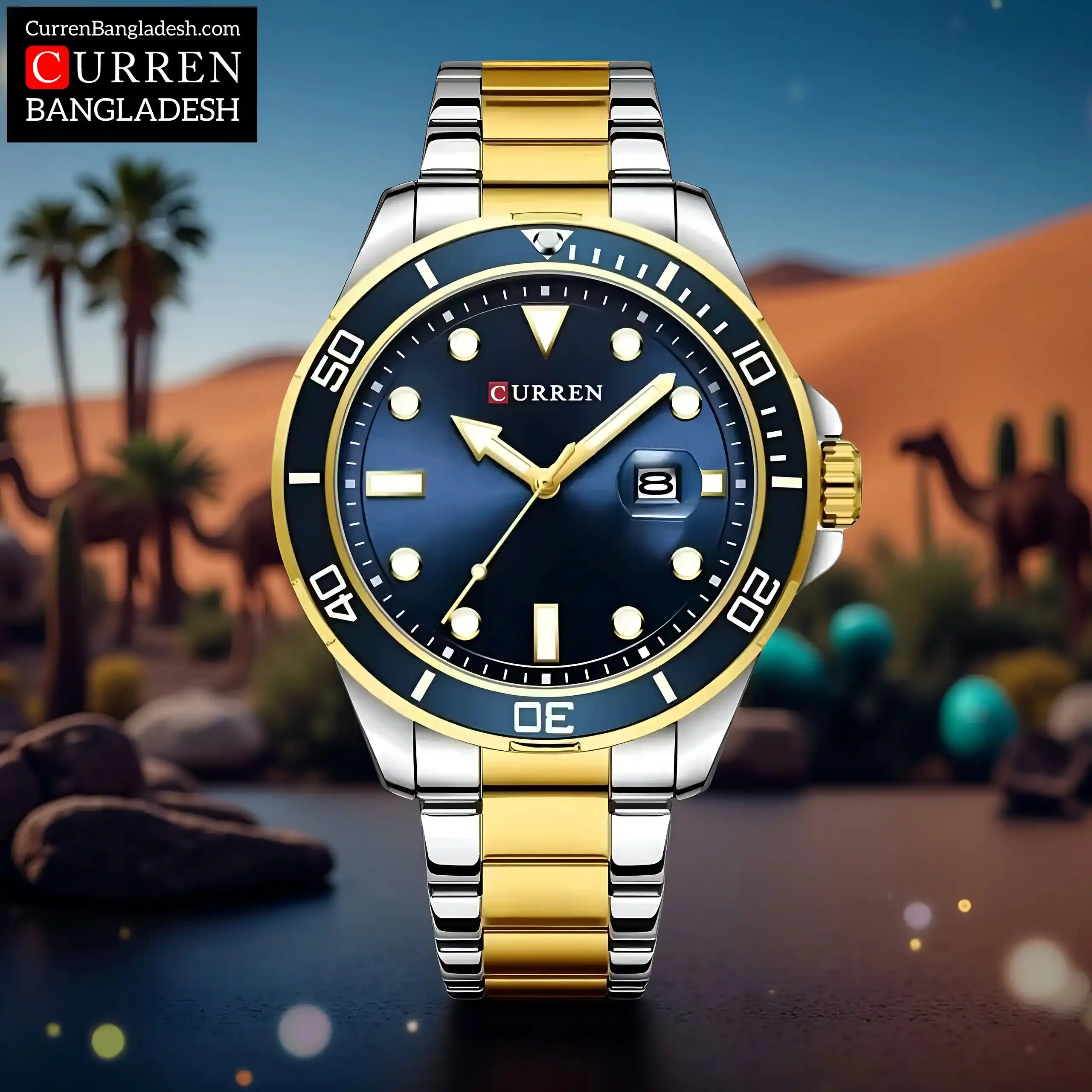 Curren 8388 Men Watch two tone blue