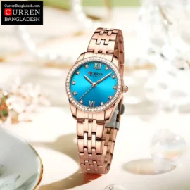 Curren 9086 Women Watch with rose gold and silver bands, crystal bezel, and Roman numeral dial in multiple colors.