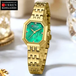 Curren 9108 Women Watch in multiple colors with hexagonal dial and stainless steel band.