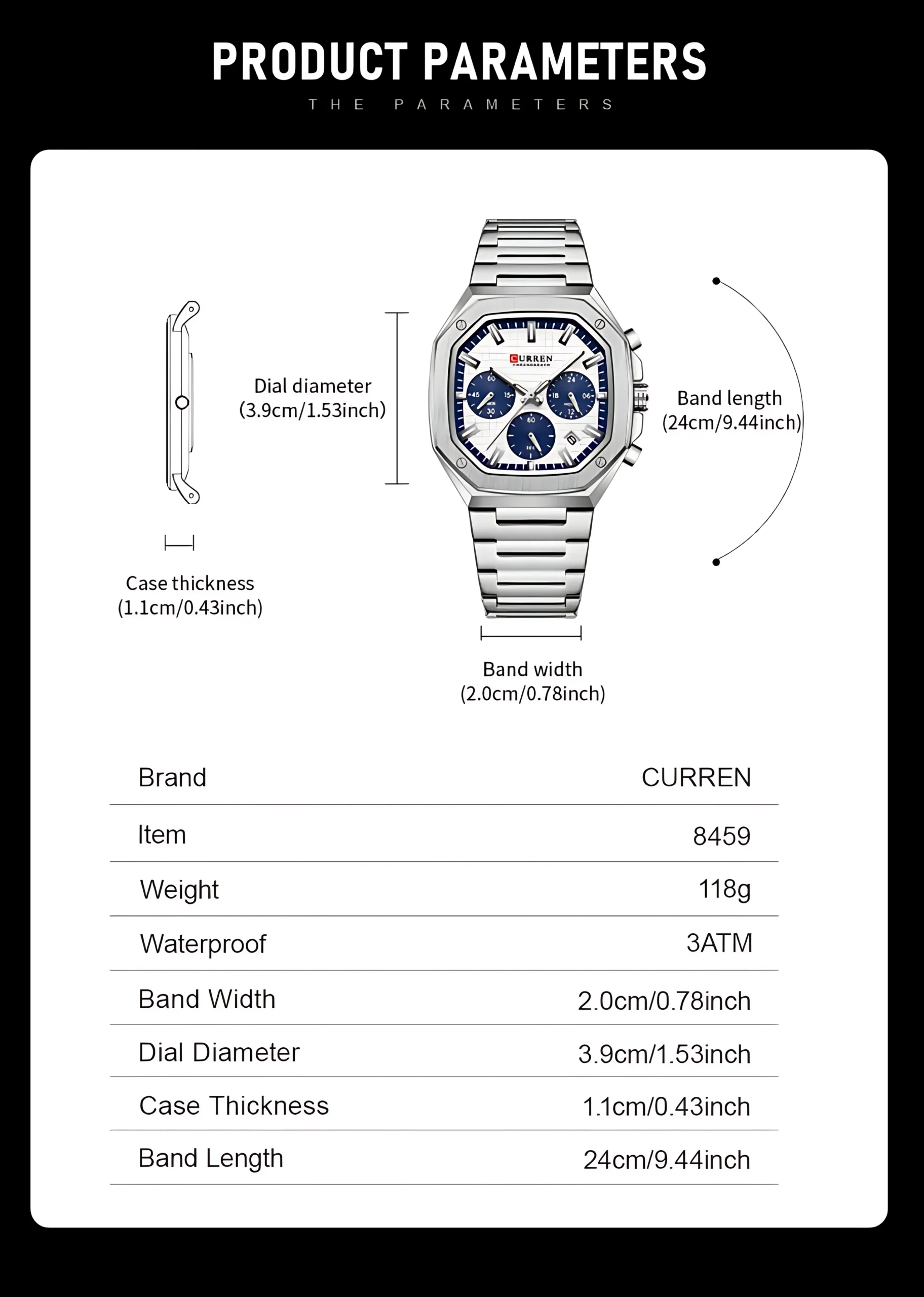 Curren 8459 Men Chronograph