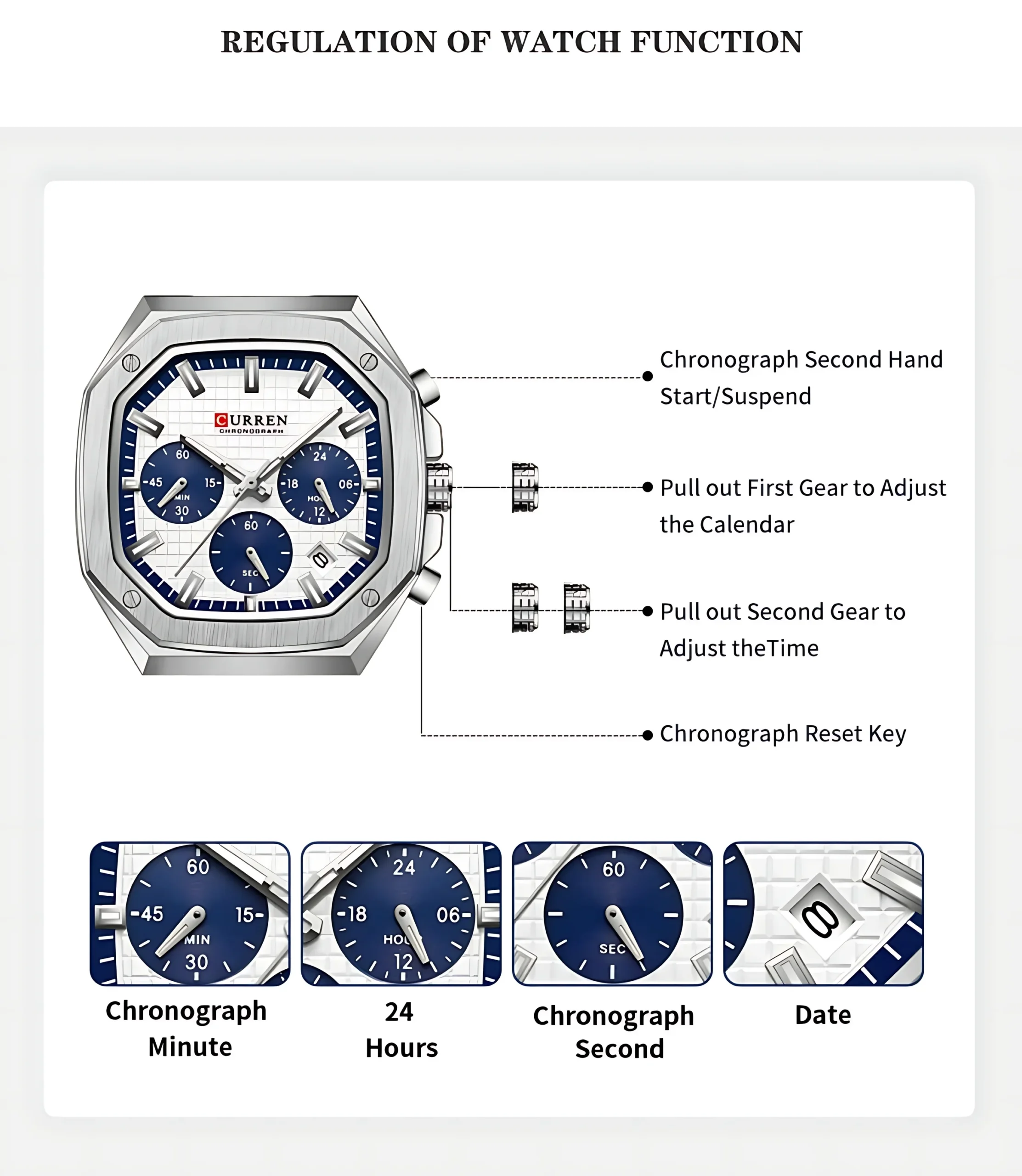 Curren 8459 Men Chronograph
